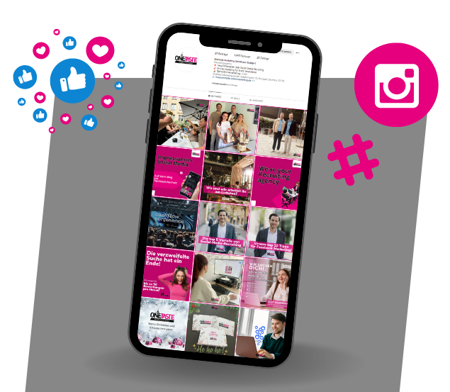 Leistung Instagram Smartphone mit ONETASTE Profil