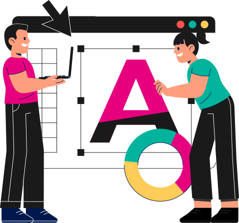 Comic Grafik Erstellung einer Landingpage